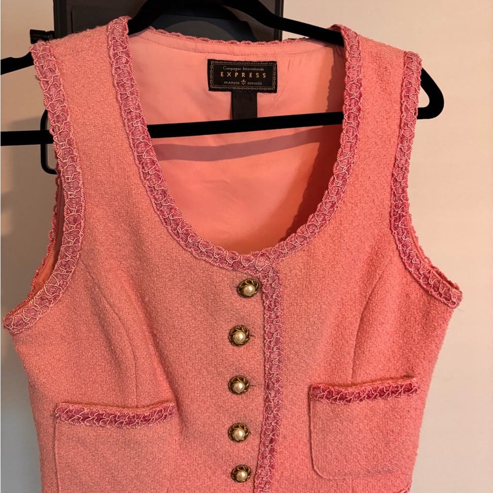 Express Pink Vest with Gold Accents